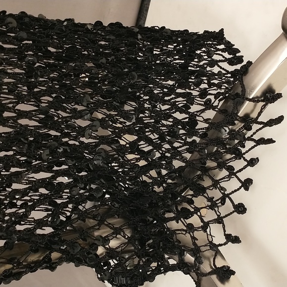 Sexy Sheer Cobweb Sequin Mesh Tank Maxi Dress Slinky See Through Overlay Sparkle - Picture 6 of 12